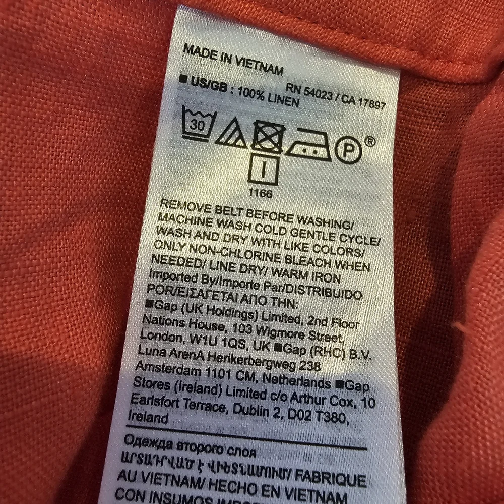 Banana Republic (BR) orange-red wide leg linen pants 18 XL NWT
